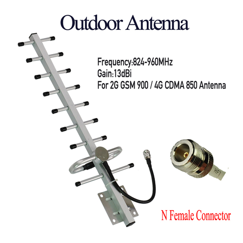 ¡El mejor precio! 13dbi Antena de señal de teléfono móvil 824-960 mhz 900 mhz GSM/CDMA Antena yagi exterior con N hembra conector ► Foto 1/5