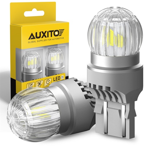 AUXITO-bombilla LED de circulación diurna para coche Lada, Audi, BMW, Volkswagen, Ford, luz de marcha atrás, blanco y rojo DRL, T20 7443 W21/5W 7440 W21W, 2 uds. ► Foto 1/6