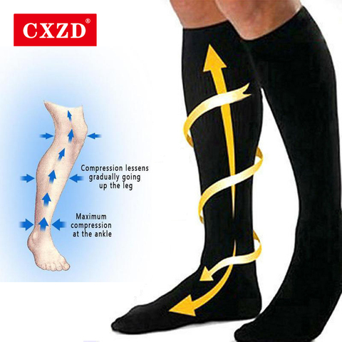 CXZD, nuevas existencias Unisex, ropa interior de compresión, medias de venas varicosas a presión, medias de sujeción hasta la rodilla, Circulación de presión elástica ► Foto 1/6