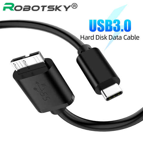 1 m/0,5 m tipo C a USB-B Cable macho a macho Micro USB conector USB3.0 Cable de carga de datos para disco duro ordenador Smartphone ► Foto 1/6