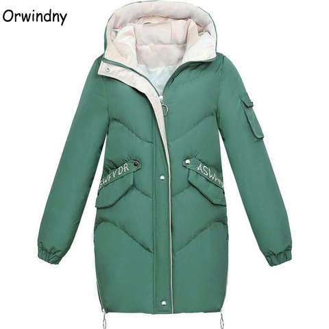 Orwindny-ropa acolchada para mujer, chaqueta de invierno de algodón, Parkas ajustadas, abrigos de talla grande M-3XL, novedad de 2022 ► Foto 1/6