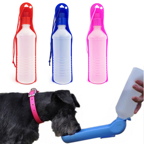 Botella de agua para perros y mascotas, bebedero plegable portátil de plástico de 250ml y 500ml para mascotas, alimentador de agua potable para viajes al aire libre, cuenco para gatos ► Foto 1/6