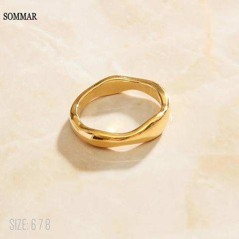 ¡Nueva llegada de SOMMAR! Anillos de nudillo con articulación para dama, anillos de tamaño 6, 7 y 8, con diseño geométrico minimalista, precios en euros, regalo de Navidad ► Foto 1/4