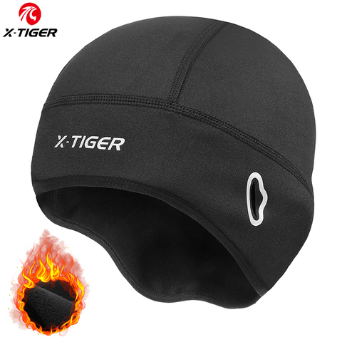 Gorros de lana X-TIGER para ciclismo, sombreros para andar en bicicleta resistentes al agua, gorros térmicos para bicicleta de invierno, gorros para bicicleta para el camino de nieve, gorros cálidos para ciclismo ► Foto 1/6