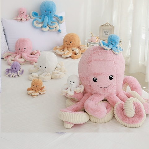 Colgante de pulpo de simulación para niños, juguete de peluche, Animal suave, decoración del hogar, muñecos de animales bonitos, regalo de Navidad, 18-80cm, 1 ud. ► Foto 1/6