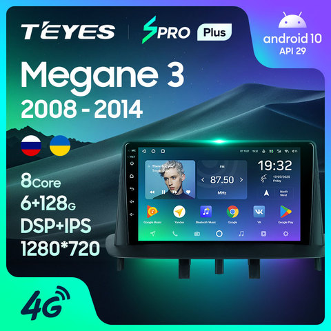 TEYES SPRO Plus-Radio Multimedia con GPS para coche, Radio con reproductor, Android 10, No 2din, dvd, para Renault Megane 3 ► Foto 1/6