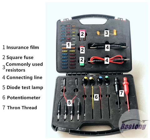 Conjunto de herramientas de reparación de prueba de circuito de coche automático, Cable de simulador de señal de Sensor con luz de prueba de diodo Cable de 1,5 m ► Foto 1/6