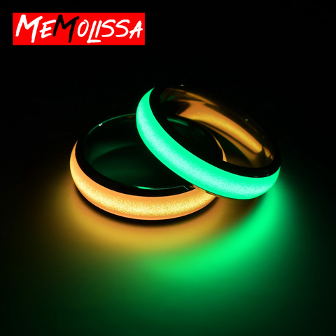 Anillos luminosos de acero inoxidable innovador, con lengüetas noctilucentes de acero inoxidable para hombre, anillos para mujer ► Foto 1/6