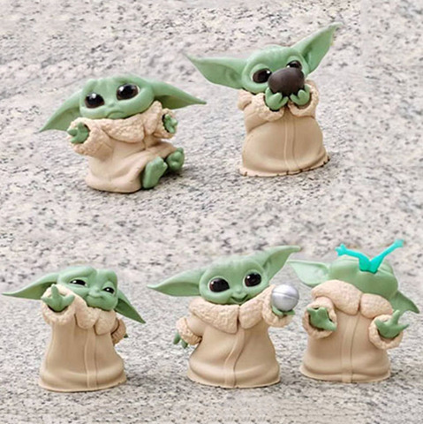 5 unids/set bebé Yoda Grogu Figuras de acción de juguete 5-6cm mandaloriano Yoda bebé juguetes de acción Star Wars Figuras caliente juguetes para niños regalos de navidad ► Foto 1/6