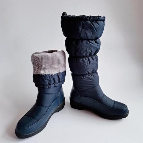 Botas de nieve para mujer, zapatos informales de media pantorrilla con plataforma y punta redonda, color blanco y negro, talla grande, 2022 ► Foto 1/6