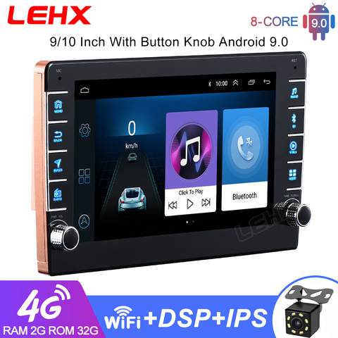 LEHX 2 Din Radio 9/10 1 pulgadas Android 9,0 2GB RAM coche reproductor multimedia con botón de mando para Toyota Volkswagen Hyundai Kia Nissan ► Foto 1/6