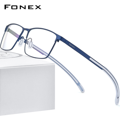 Montura de gafas FONEX de titanio puro para hombres, gafas graduadas ópticas cuadradas para miopía, gafas 2022 nuevas de silicona de alta calidad, 8521 ► Foto 1/6