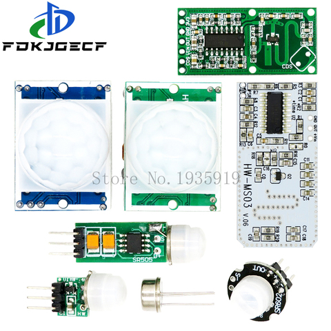 HC-SR501-Sensor de movimiento infrarrojo piroeléctrico, HC-SR505 AM312 SR602 RCWL-0516, ajuste IR, Mini módulo PIR, soporte para módulo ► Foto 1/6