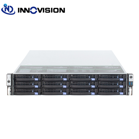 Caja de servidor de intercambio en caliente para nube/NVR/NAS/IPFS, chasis de enchufe caliente de almacenamiento grande de 650mm, 12 bahías, 2u ► Foto 1/6