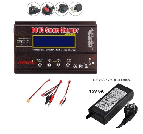 IMAX-cargador de batería B6 V3, 80W, 6A, Lipo, NiMh, Li-ion, ni-cd, Digital, RC, Balance Lipro, descargador + adaptador de 15V, 6A ► Foto 1/6