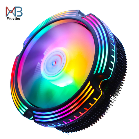 Ventilador enfriador de CPU para PC, 120mm, 12V, LED RGB de colores, 3 pines para Intel LGA 1150, 1155, 1156, 775, 1366, AMD AM2, AM3, AM4 ► Foto 1/6
