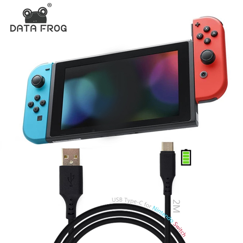 Data Frog-Cable de extensión de carga para Nintendo Switch, Cable de transferencia de datos de 1M/2M para fuente de alimentación USB tipo C ► Foto 1/6