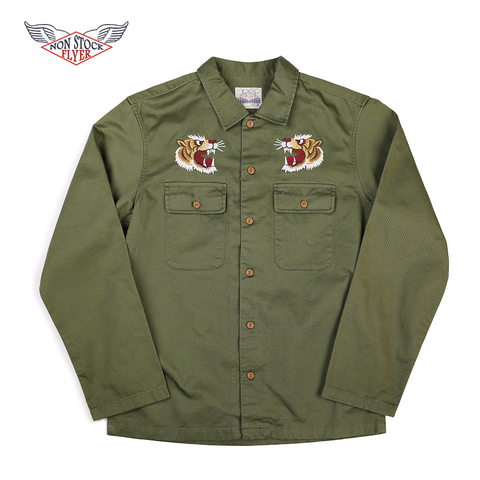 Chaquetas de camisa de recuerdo de la guerra de Vietnam para hombre, ropa de trabajo Retro bordada, Tour, no disponible ► Foto 1/6