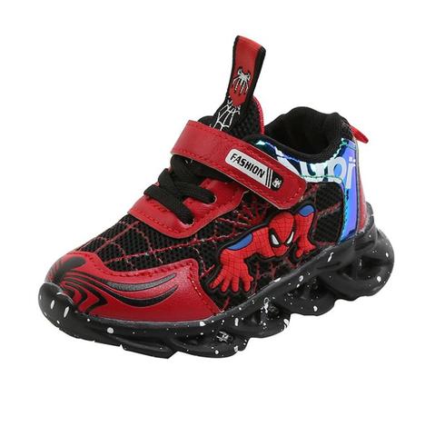 Zapatillas luminosas Spiderman para niños con luz, zapatos para niños y niñas, zapatillas luminosas iluminadas, zapatos LED para niños ► Foto 1/6