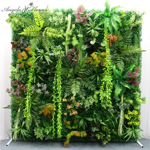 Panel de plantas artificiales para decoración de paredes, artículo decorativo verde con planta 3D, alfombra de césped de plástico, ideal para exteriores, bodas, fiestas, jardín, medidas de 40x60cm ► Foto 1/6