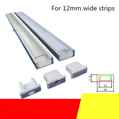 10-100 conjuntos de construido-en LED de tira de aluminio de ranura de 1 m de largo línea decorativa de aleación de aluminio de la ranura adecuado para 12 mm tiras de luz ► Foto 1/6