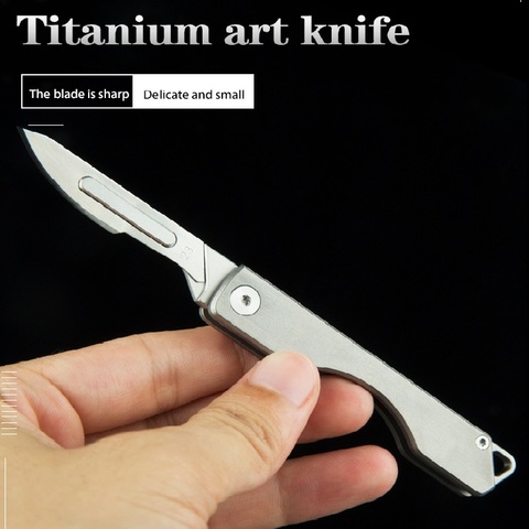 La aleación de titanio de la cuchilla para arte plegable cuchillo con usted al aire libre multifuncional tácticas de supervivencia cuchillo EDC herramienta ► Foto 1/6