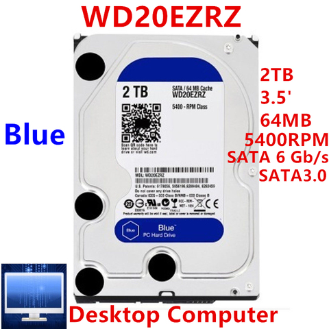 Nuevo disco duro para WD azul de marca 2TB 3,5 