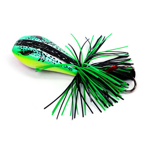 1 Uds Rana atraer 90mm/10g duro bajo cebo cabeza de serpiente atraer Topwater simulación Popper Rana pesca señuelos, aparejos de pesca verde rosa ► Foto 1/6