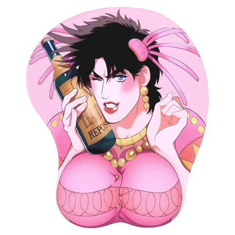 JOJO'S BIZARRE ADVENTURE Anime 3D Mouse Pad pechos blandos pecho con  reposamuñecas Gaming Mousepad reposamuñecas 10,2 