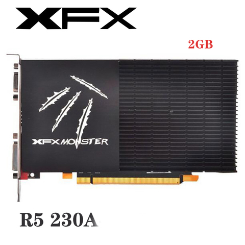 XFX-tarjeta de vídeo Radeon R5 230A, 2GB, GPU Radeon R5230A, 2GB, GDDR3, 64 bits, tarjetas de pantalla gráfica, ordenador de escritorio ► Foto 1/4