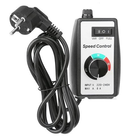 Controlador de velocidad del Motor, interruptor regulador Universal electrónico continuo, ventilador de conducto, regulador de velocidad, enchufe europeo de 230V ► Foto 1/6
