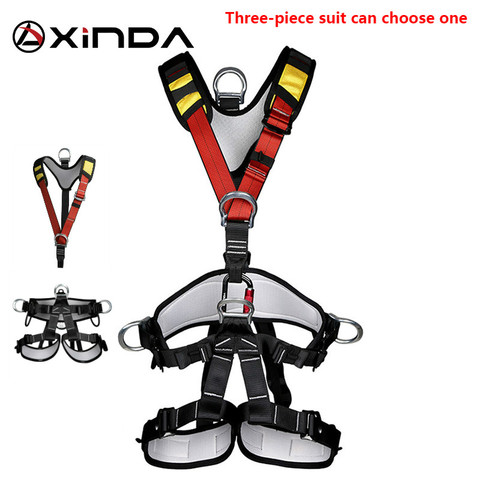 XINDA-arneses profesionales de escalada en roca, cinturón de seguridad de cuerpo completo, Anti caída, equipo de protección de altitud extraíble, 3 piezas ► Foto 1/6