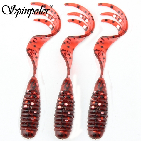 Spinpoler-señuelo suave de pesca, cebo de 3 colas de horquilla Grub 0,8g 20 piezas cola bifurcada de silicona, cebo blando lombriz Grubs, equipo de pesca de carpa ► Foto 1/6