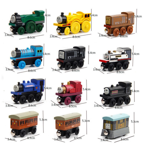 Juguetes de trenes de madera de Thomas y sus amigos para niños, mini trenes de juguete de madera de Thomas, James, Gordon, Henry, Duncan, para darle de regalo a los más chicos ► Foto 1/6