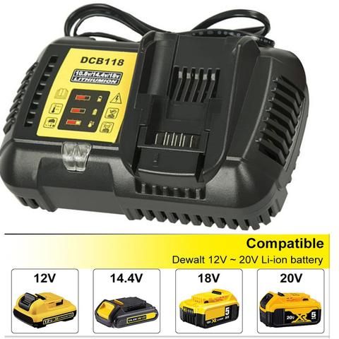 El más nuevo cargador rápido 4.5A DCB118 DCB101 para Dewalt 12V 14,4 V 20V batería Li-ion de alta calidad ► Foto 1/6