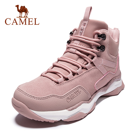 CAMEL-Botas altas oficiales antideslizantes para hombre y mujer, zapatos de senderismo para exteriores, botas de moda de otoño, zapatos cálidos de felpa para invierno, botas de nieve ► Foto 1/6