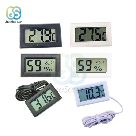 Mini termómetro Digital LCD, Sensor de temperatura práctico, medidor de humedad, higrómetro, monitor de frigorífico acuario ► Foto 1/6