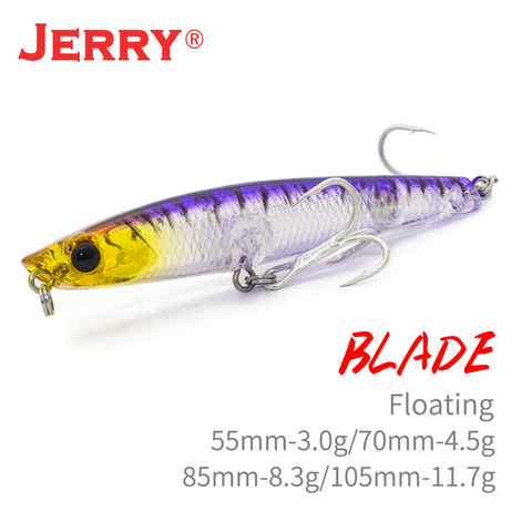 Jerry Blade topwater lápiz señuelo flotante pesca agua salada agua dulce cebo duro caminar el perro 55 70 85 105mm cebo Artificial ► Foto 1/6