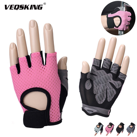 Guantes antideslizantes Unisex para levantamiento de pesas, transpirables, para ciclismo, bicicleta, deporte, entrenamiento, medio dedo ► Foto 1/6