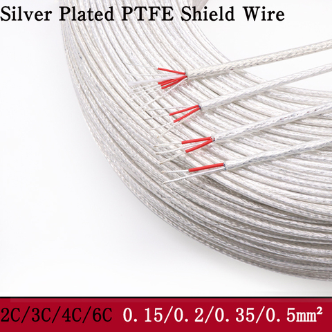 Cable cuadrado de 0,15-0,5mm, alambre de PTFE OFC Chapado en plata de alta pureza, 2, 3, 4, 6 núcleos, Audio Hifi, amplificador DIY, Cable para auriculares ► Foto 1/5