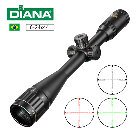 Táctico DIANA 6-24X44 óptica Cruz vista verde iluminado rojo Riflescope caza Rifle de alcance para francotirador Airsoft las pistolas de aire ► Foto 1/6