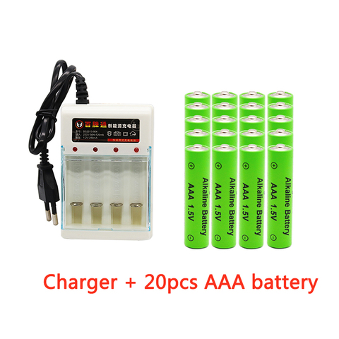 Pilas alcalinas recargables AAA de 2100mAh y 1,5 V, para juguetes, con control remoto, enchufe de la UE, 1,5 V, cargador AA y AAA ► Foto 1/6