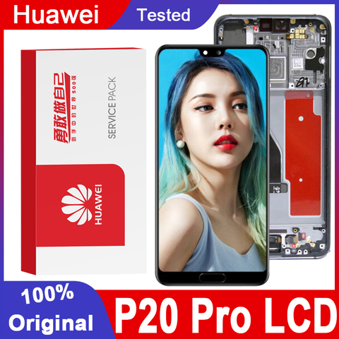 Pantalla AMOLED de 100% pulgadas para Huawei P20 Pro, montaje de digitalizador LCD con pantalla táctil, de CLT-L29 CLT-L09, piezas de reparación de CLT-AL01, 6,1 Original ► Foto 1/6