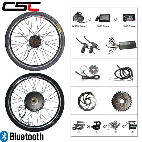 Kit de conversión de bicicleta eléctrica 36V 250W 350W 48V 500W 1000W 1500W Ebike 20 24 26 27,5 28 29 pulgadas 700C frente de Motor de rueda trasera ► Foto 1/6