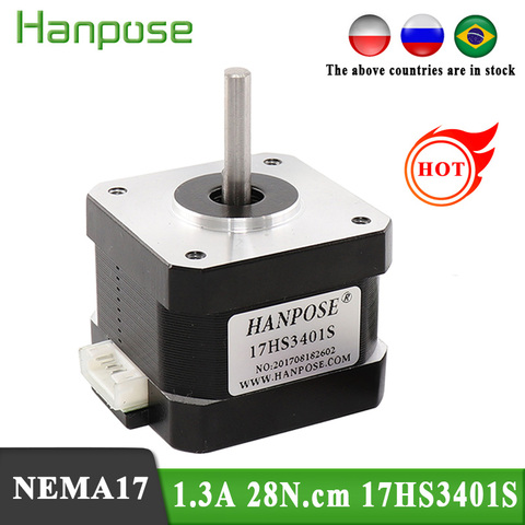 Envío gratis no cautivo Motor paso a paso 17HS3401S 34mm 1.3A 28Ncm 4-plomo 42 Motor Nema17 paso a paso motor para el bricolaje 3D impresora CNC ► Foto 1/6