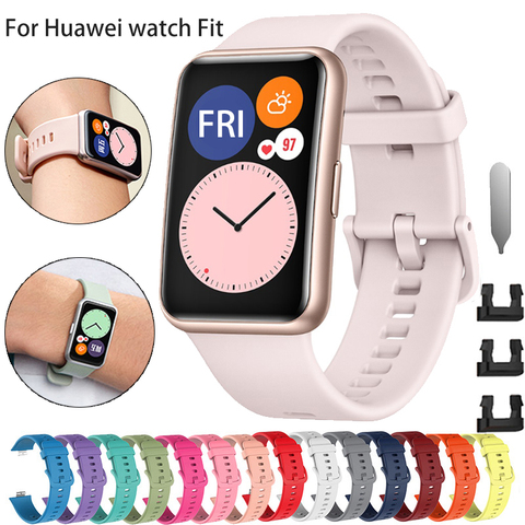 Correa de repuesto de goma para Huawei Watch, banda deportiva inteligente, resistente al agua, accesorios de pulsera para Huawei Fit ► Foto 1/6