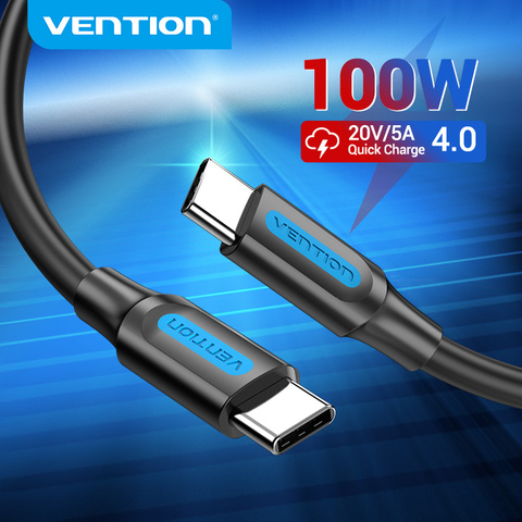 Vention USB tipo C a USB-C Cable de carga rápida 4,0 PD 100W 60W de carga rápida para MacBook Pro Huawei Xiaomi Samsung carga de Cable ► Foto 1/6