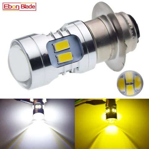 Faro LED P15D H6M para motocicleta, Bombilla de doble haz, 12SMD, ATV, antiniebla, 6V-30V, 12V, blanco y amarillo, 1 Uds. ► Foto 1/6