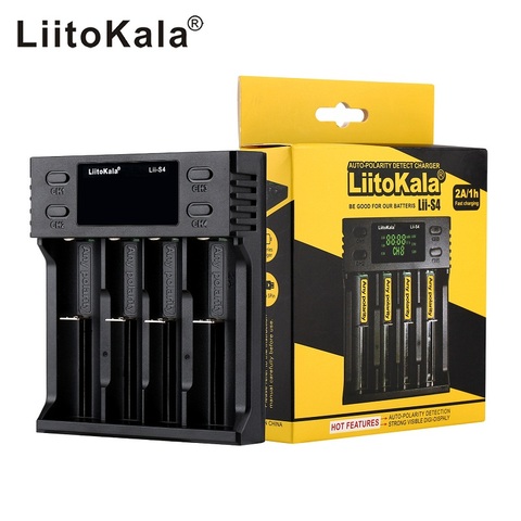 LiitoKala lii-S1 lii-S2 lii-S4 U1 18650, 26650 de 16340 RCR123 14500 LiFePO4 1,2 V Ni-MH Ni-Cd recargable cargador inteligente de la batería ► Foto 1/6