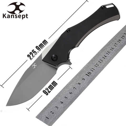 Kansept Cuchillos plegables HELLX 3,6 ''S35VN hoja mango de titanio cuchillo de bolsillo Multi-herramienta K1008A2 para caza, táctico ► Foto 1/6